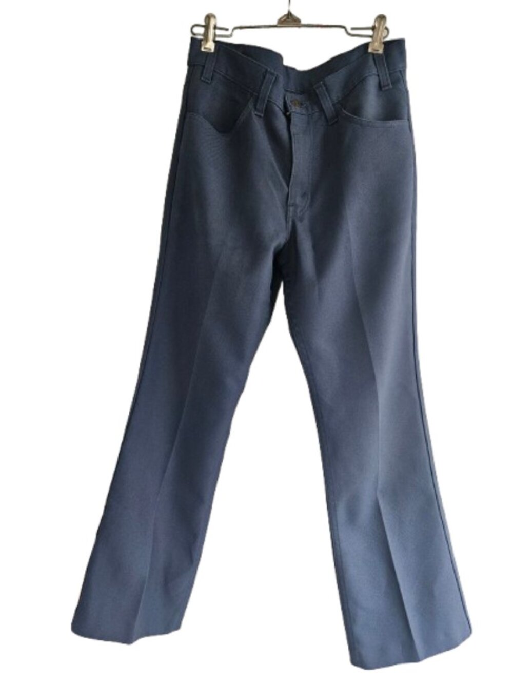 Vintage Levi’s 517 Sta-Prest Dacron Polyester Boot Cut Gray Pants, Black Tag